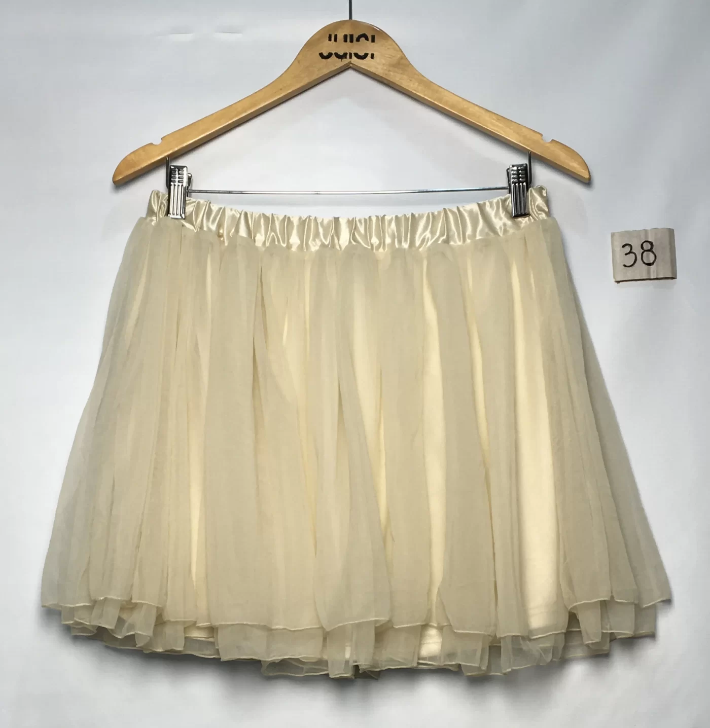 SAIA TULE CREME CURTA ELASTICO