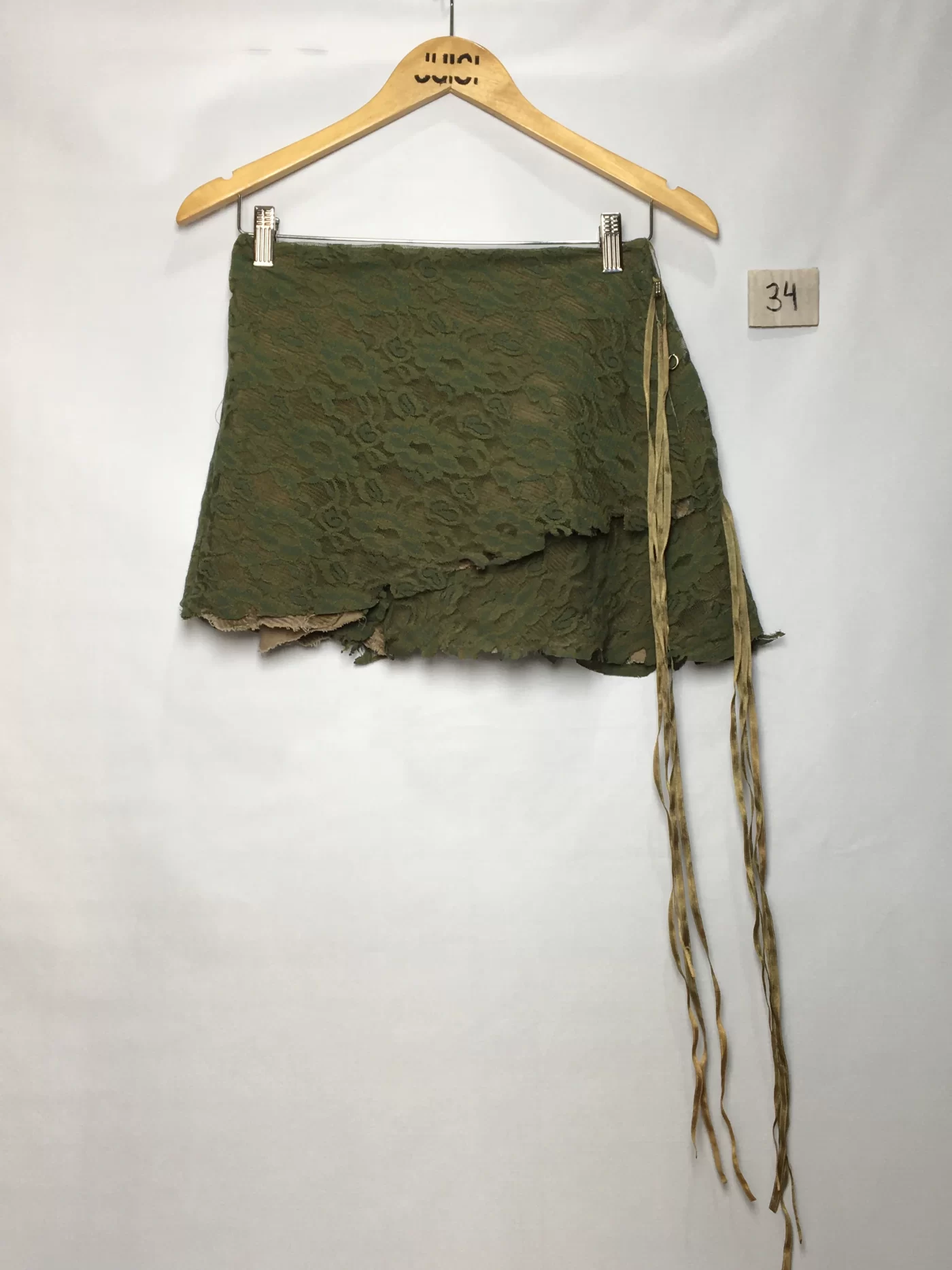 SAIA VERDE RENDA FITA CURTA