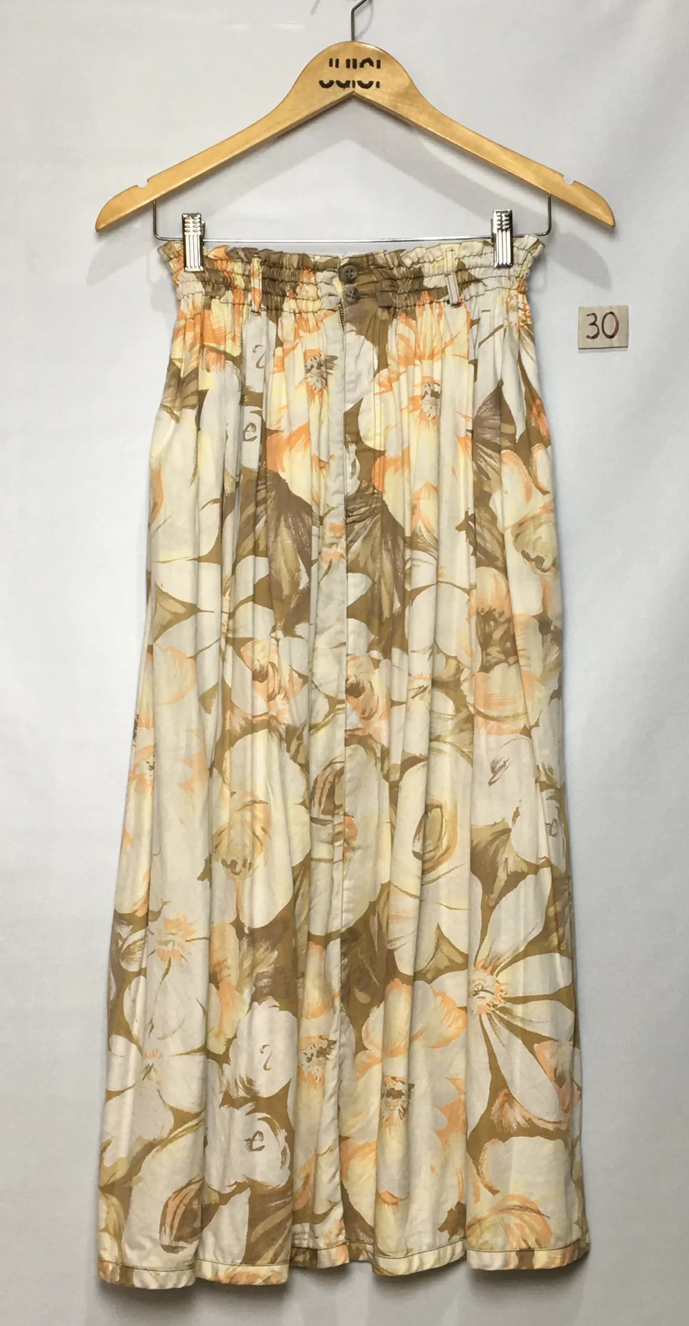 SAIA MIDI FLORAL COM CÓS COM ELASTICO FRANZIDO