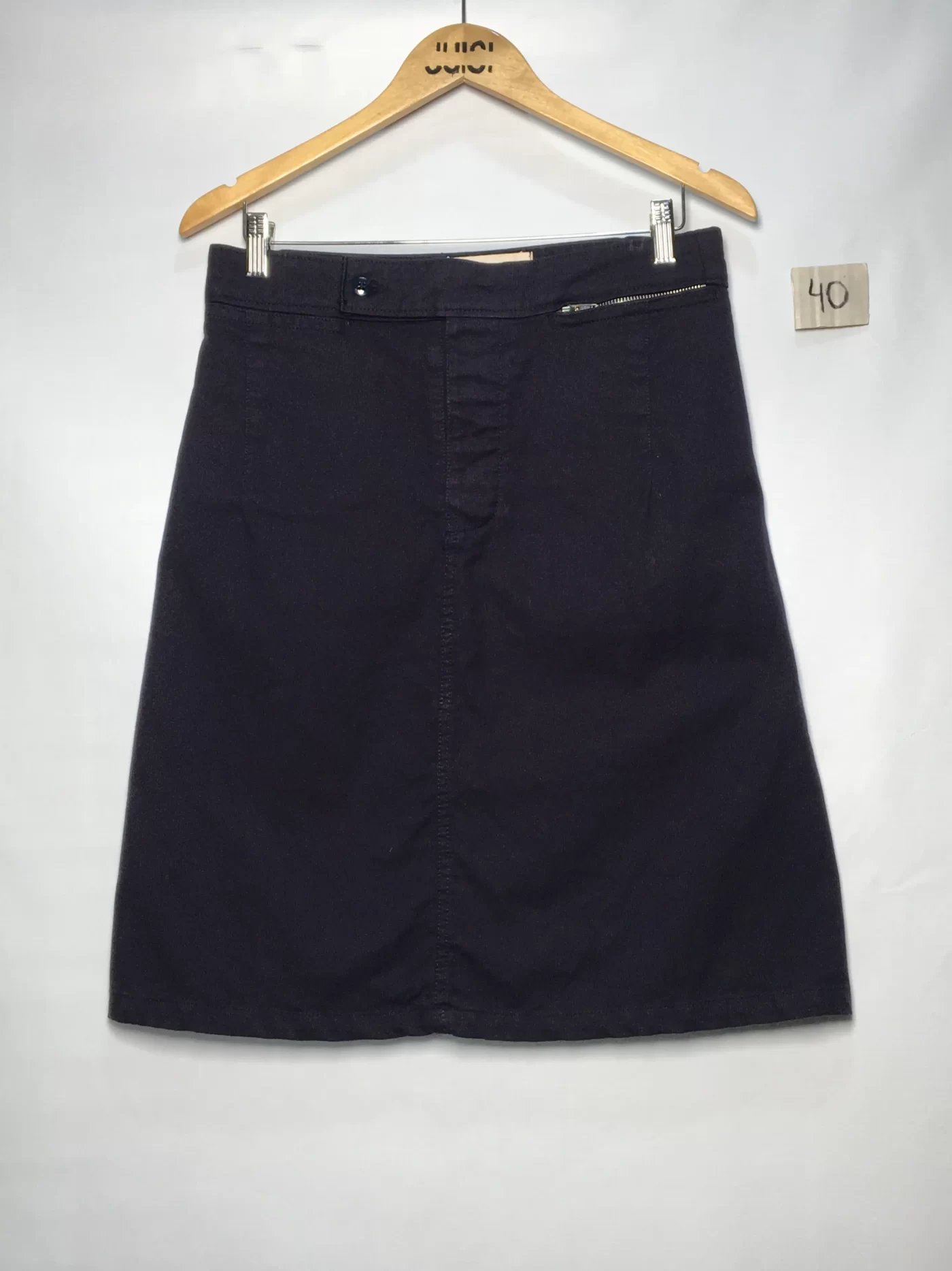 SAIA SARJA AZUL ESCURO DETALHE ZIPER BOLSO