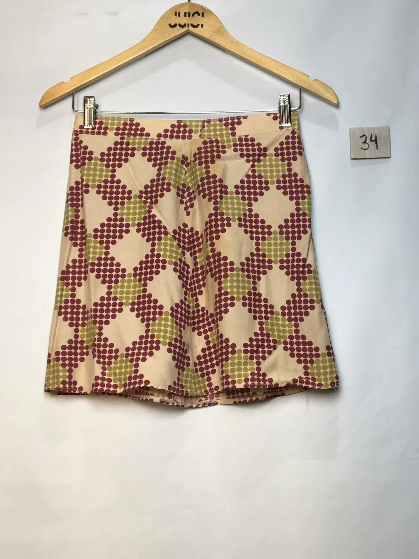 SAIA MINI CREPE SEDA ESTAMPADA QUADRICULADA COLOR PONTOS