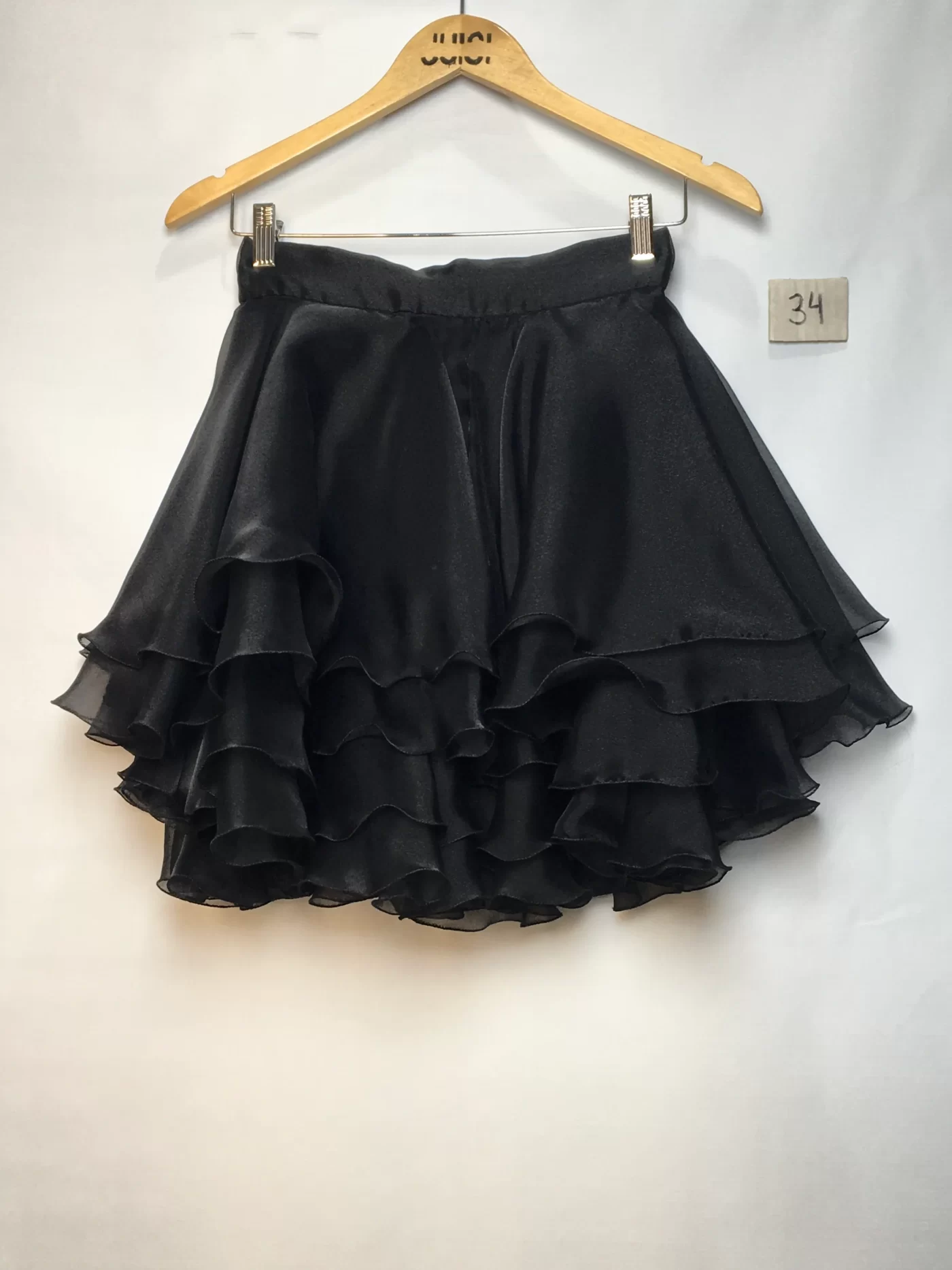 SAIA MINI PRETA BABADOS ORGANZA