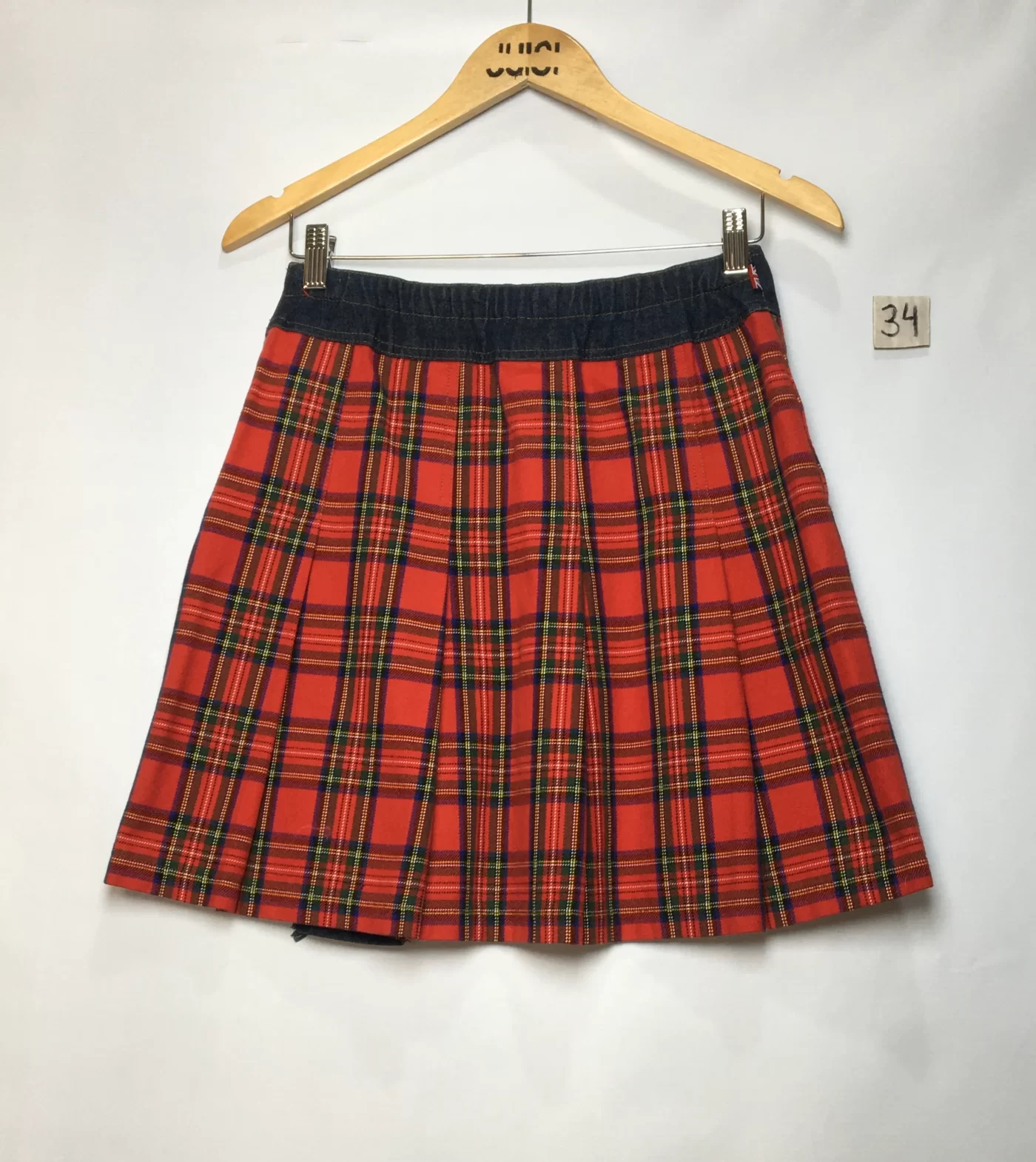 SAIA XADREZ MINI VERMELHO CÓS PRETO FENDA