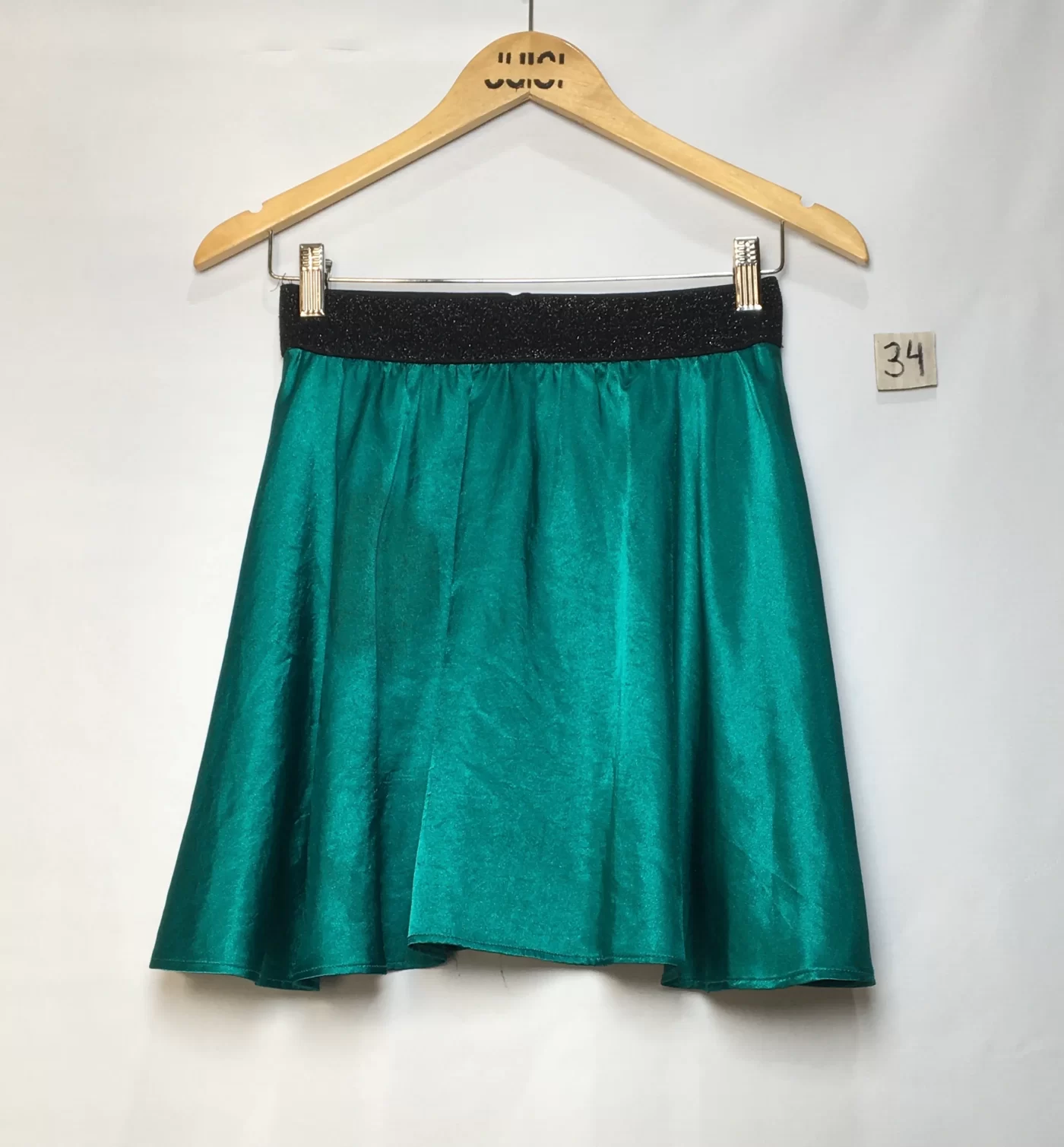 SAIA MINI VERDE AGUA CÓS PRETO CETIM