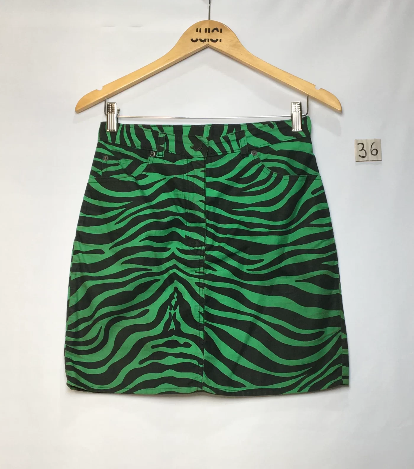 SAIA MINI VERDE COM PRETO ESTAMPA TIGRE