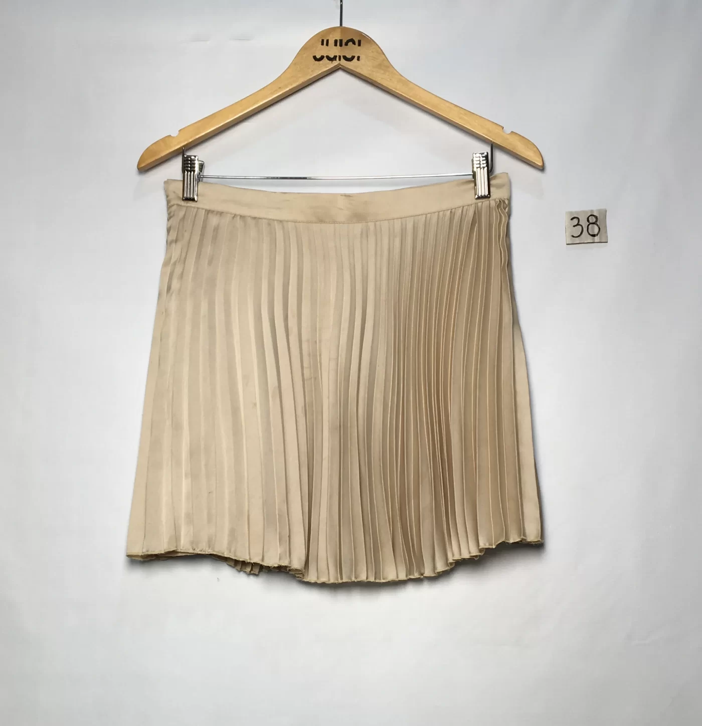 SAIA PLISSADA CREME MINI CETIM