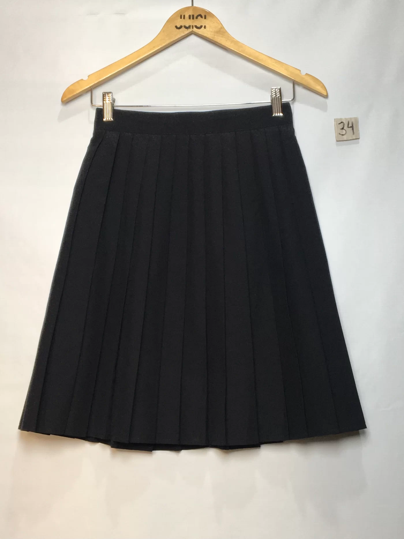 SAIA PRETA PLISSADA OXFORD