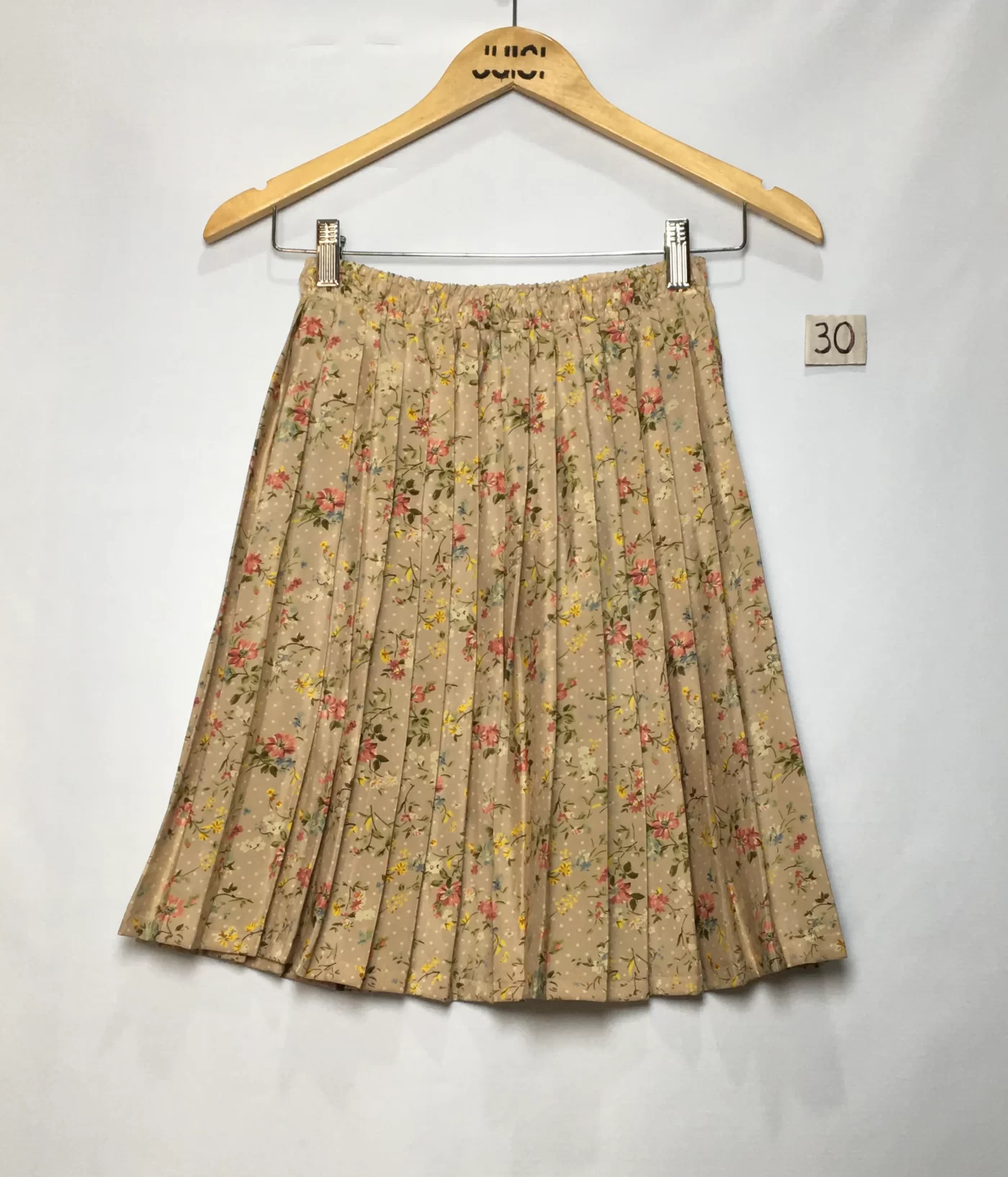 SAIA CREPE ESTAMPADO FUNDO BEGE FLORAL