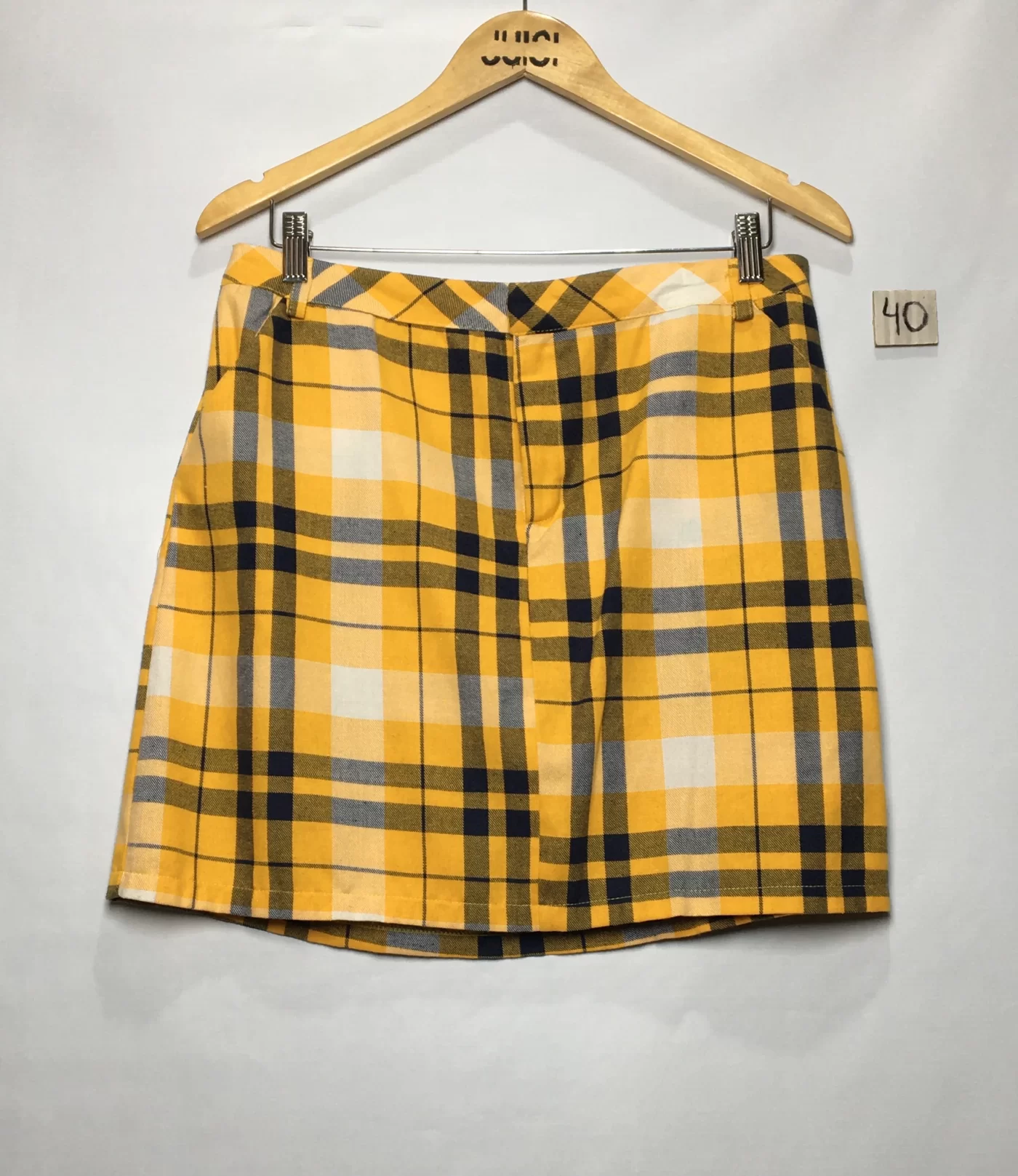 SAIA XADREZ AMARELO COM PRETO MINI